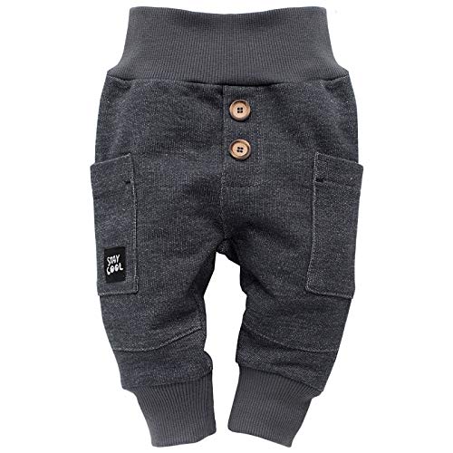 Pinokio - Funny Dog - Baby Hose/Haremshose / Jeanshose/Jogginghose Schlupfhose Babyhose, 100% Baumwolle, Jungen, Grau, 2 Knöpfe (62) von Pinokio