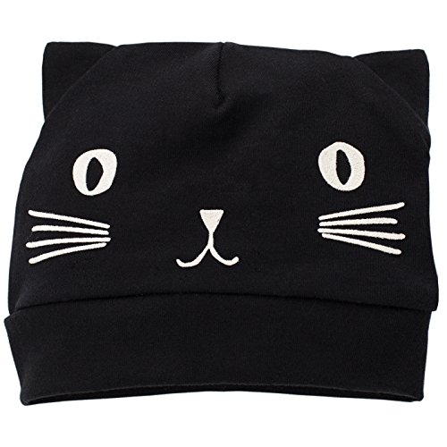 Pinokio Mütze Happy Day, 100% Baumwolle, schwarz Katze, Jungen, Gr 38-47(41) von Pinokio