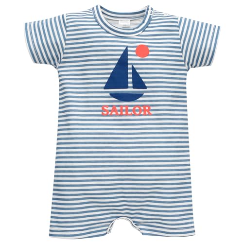 Pinokio Romper Sailor, 100% Baumwolle, gestreift, Jungen 62-86 (74) von Pinokio