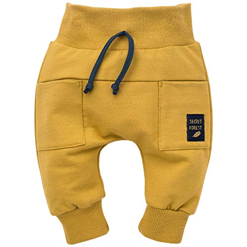 Pinokio - Secret Forest - Baby Kinder Jungen Hose 100% Baumwolle Gelb Pumphose Jogginghose Haremshose Unisex Schlupfhose 62-104 cm (104 cm, 3-4y, Gelb) von Pinokio