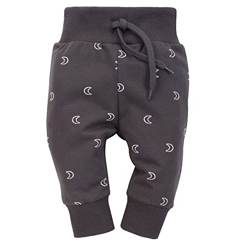 Pinokio Unisex Kinder Pinokio Baby Leggins Dreamer, 95% Cotton, 5% Elastane Grey, Moons, Unisex Gr. 62-104 Casual Pants, Graphite, 62 EU von Pinokio