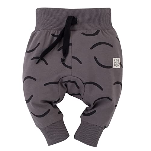 Pinokio Unisex Kinder Pinokio Baby Leggins Le Tigre, 95% Cotton, 5% Elastane Grey, Tiger Stripes, Unisex Gr. 62-104 Casual Pants, Graphite, 86 EU von Pinokio