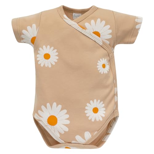 Pinokio Wickelbody Kurzarm Daisy, 100% Baumwolle bejge, Blumenmuster, Mädchen 56-74 (62) von Pinokio