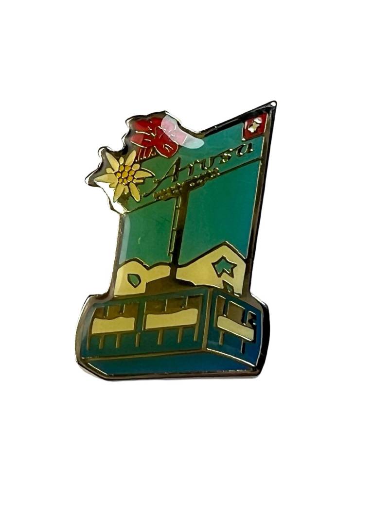 Arosa Schweiz Bergbahn Anstecknadel Retro Ski Badge von PinsAndSins