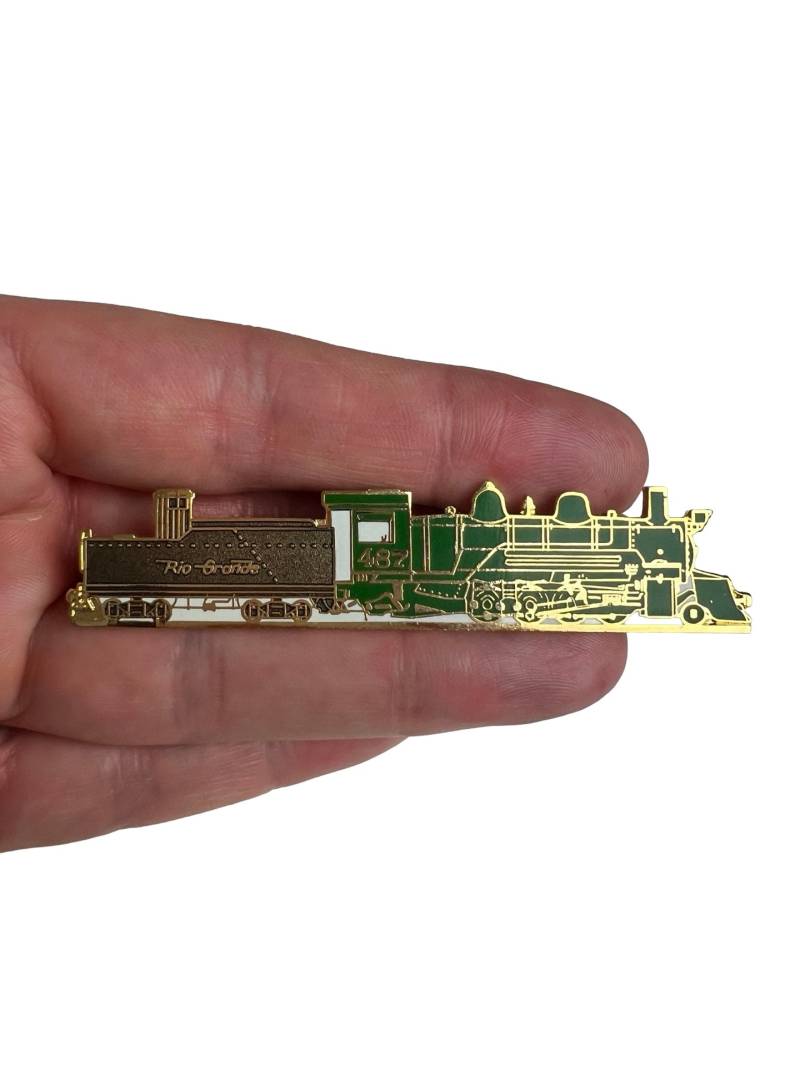 Rio Grande 487 Zug Anstecknadel, Steam Locomotive Vintage Emaille Anstecknadel von PinsAndSins