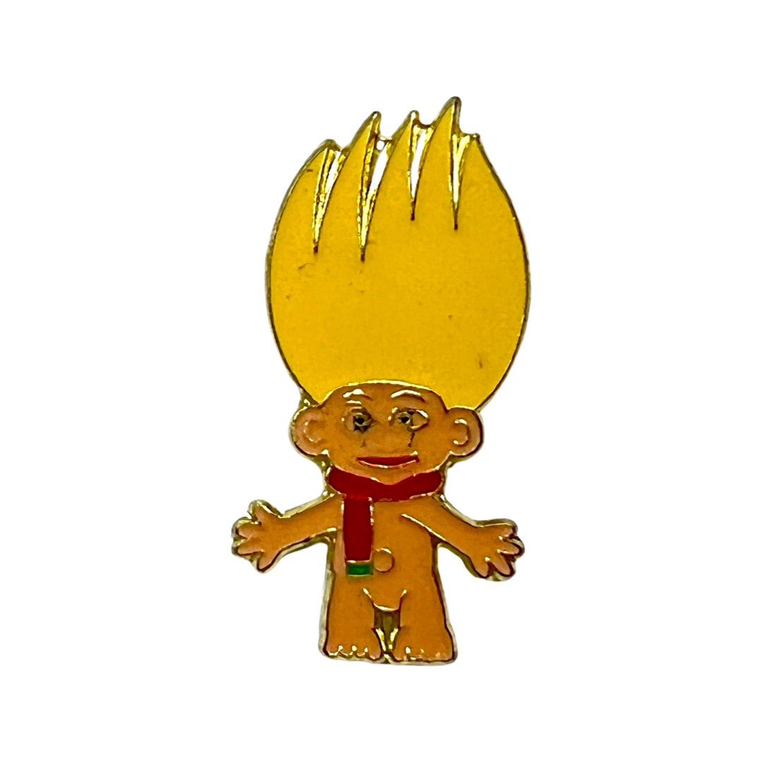 Vintage 90Er Jahre Troll Pin Gelbe Haarnadel von PinsAndSins