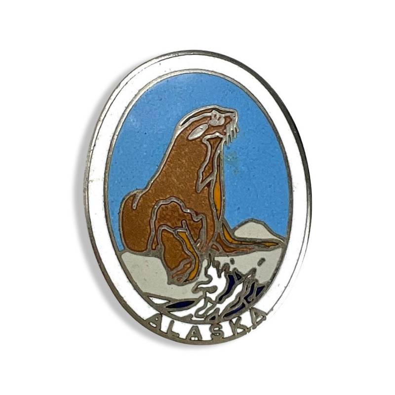 Vintage Alaska Emaille Pin, Usa Zustand Reise Pinback Button Urlaub Memento Memory Krawattennadel von PinsAndSins
