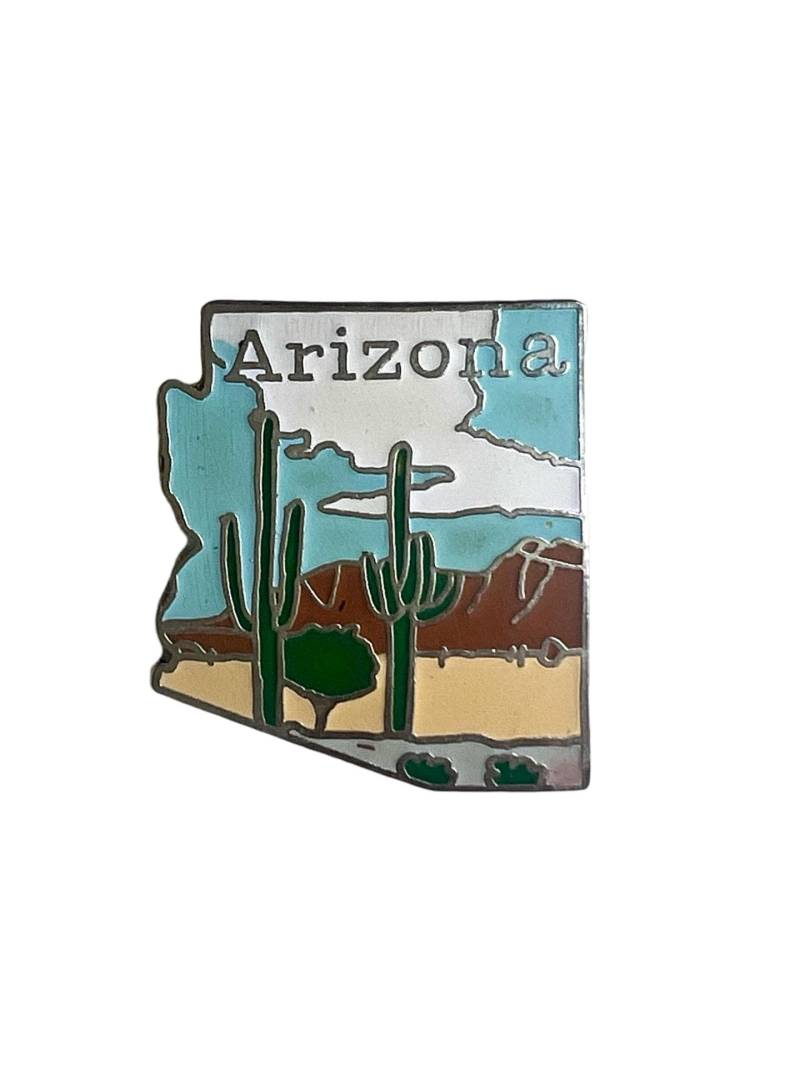 Vintage Arizona State Anstecknadel Kaktus & Berge Design von PinsAndSins