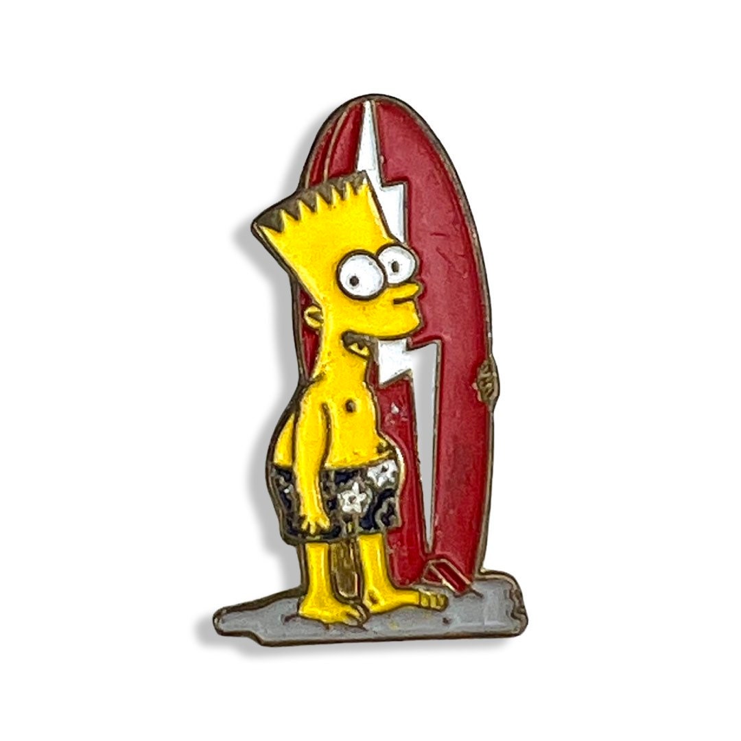 Vintage Bart Simpson Mit Surfbrett Pin/Bart Simpson Sammlerstück/90Er Cartoon Pin/Kind Der 90Er Jahre Geschenk/Anstecknadel Für Hut Surfer von PinsAndSins