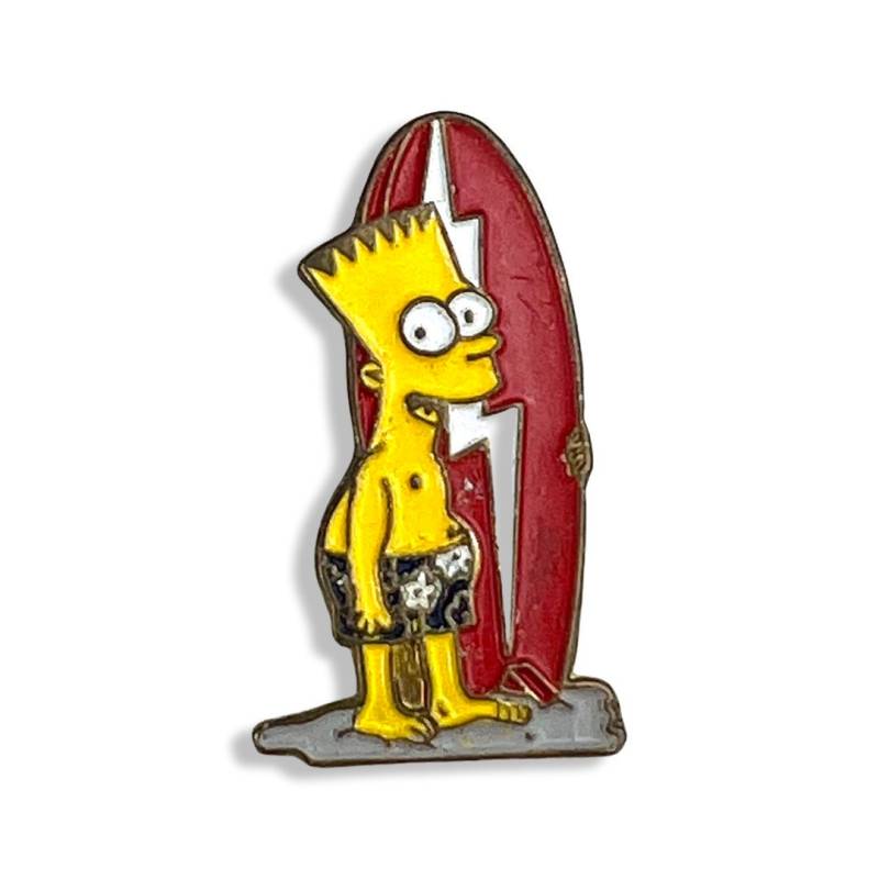 Vintage Bart Simpson Surfbrett Pin 90Er Jahre Cartoon Sammlerstück von PinsAndSins