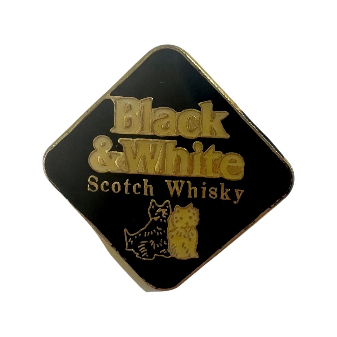 Vintage Black & White Scotch Whisky Anstecknadel von PinsAndSins