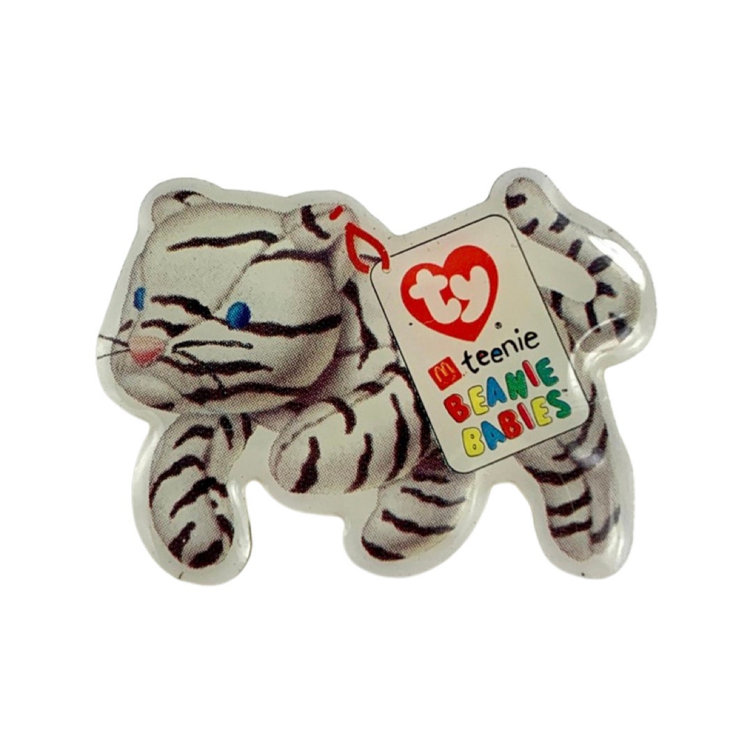 Vintage Blizz Snow Tiger Anstecknadel, Golden Chrysantheme Teenie Beanie, 90Er Jahre Anstecknadel von PinsAndSins