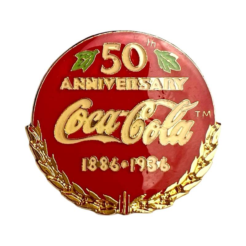 Vintage Coca Cola 50 Jahre Jubiläum Pin 1886-1936 Coke Badge von PinsAndSins