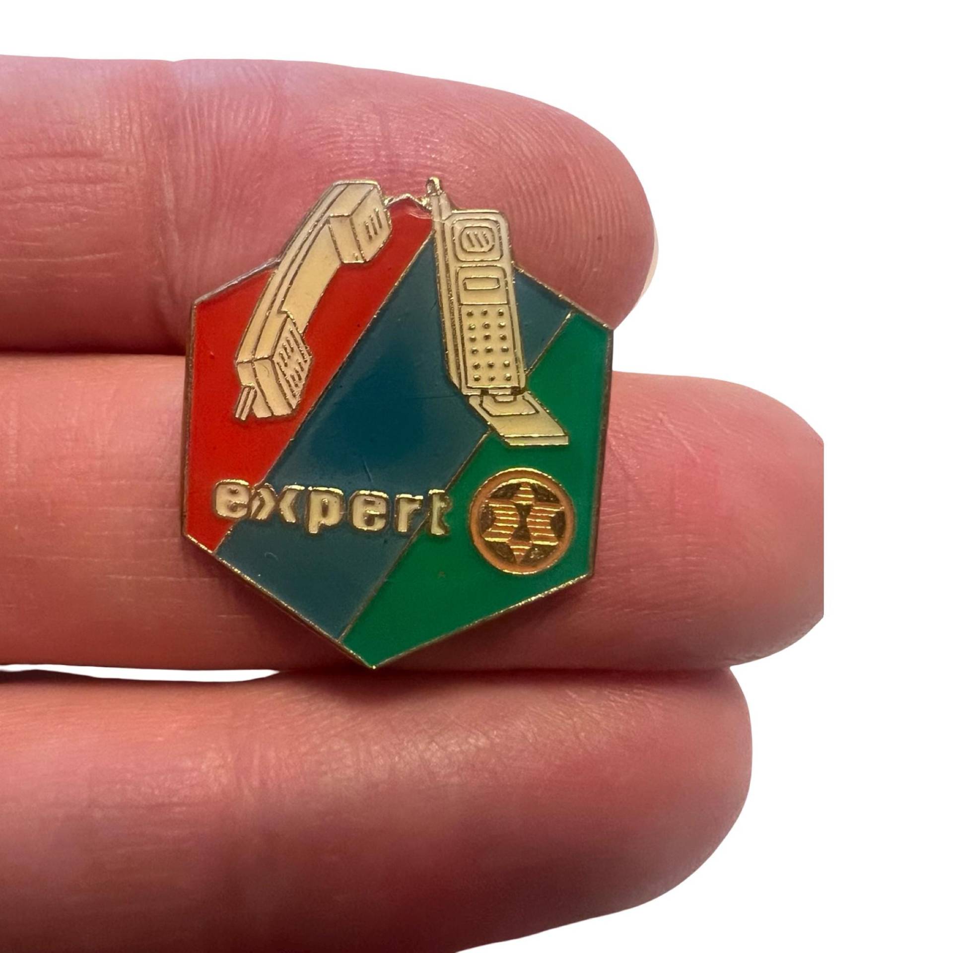 Vintage Expert Handy Pin Lustig Retro Technik Handy Von First Mobiles von PinsAndSins
