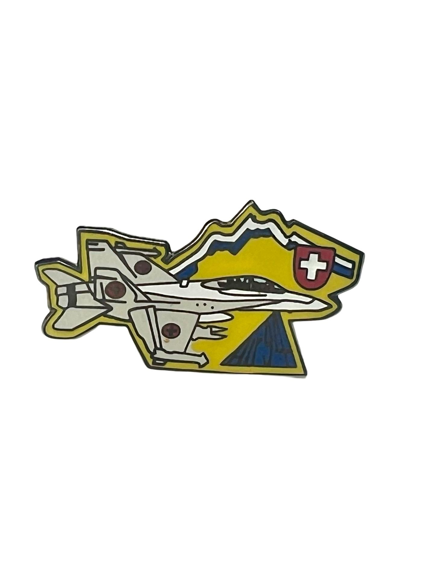 Vintage Fa 18 Hornet Schweizer Luftwaffe Emaille Anstecknadel, Geschenk Für Flugzeug Sammler von PinsAndSins