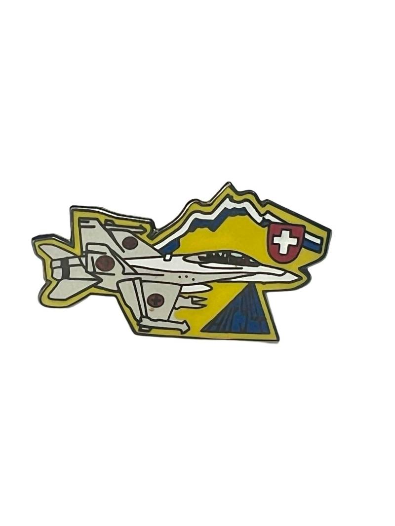 Vintage Fa 18 Hornet Schweizer Luftwaffe Emaille Anstecknadel, Geschenk Für Flugzeug Sammler von PinsAndSins