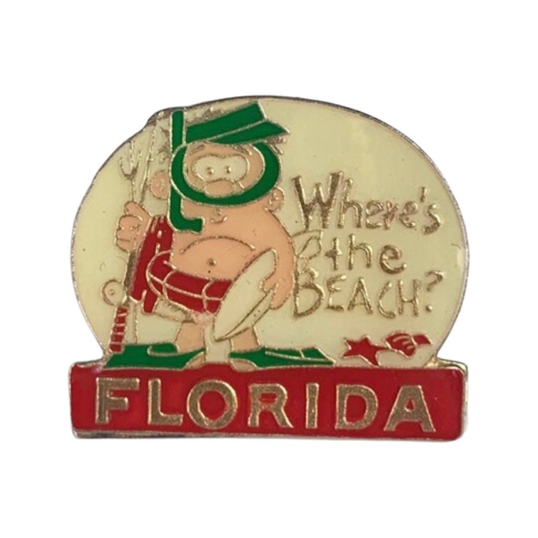 Vintage Florida "Wo Ist Der Strand?" Anstecknadel von PinsAndSins