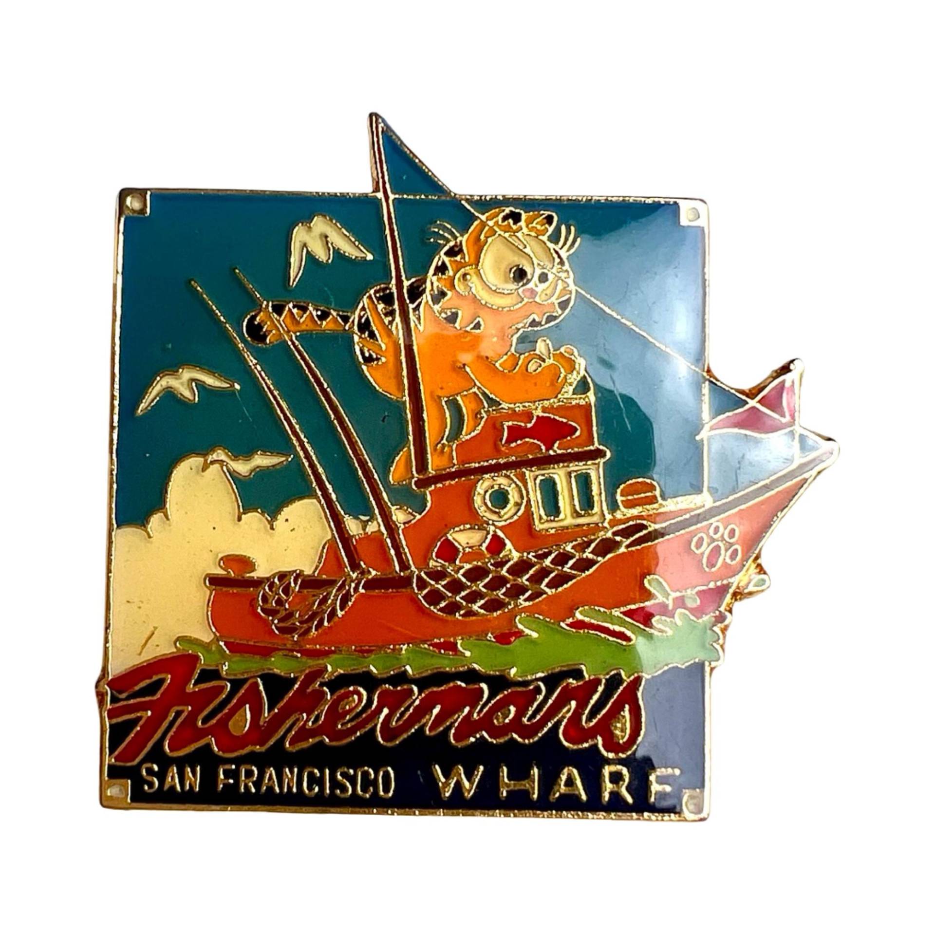 Vintage Garfield Fisherman's Wharf Anstecknadel 1978 San Francisco Memorabilia von PinsAndSins