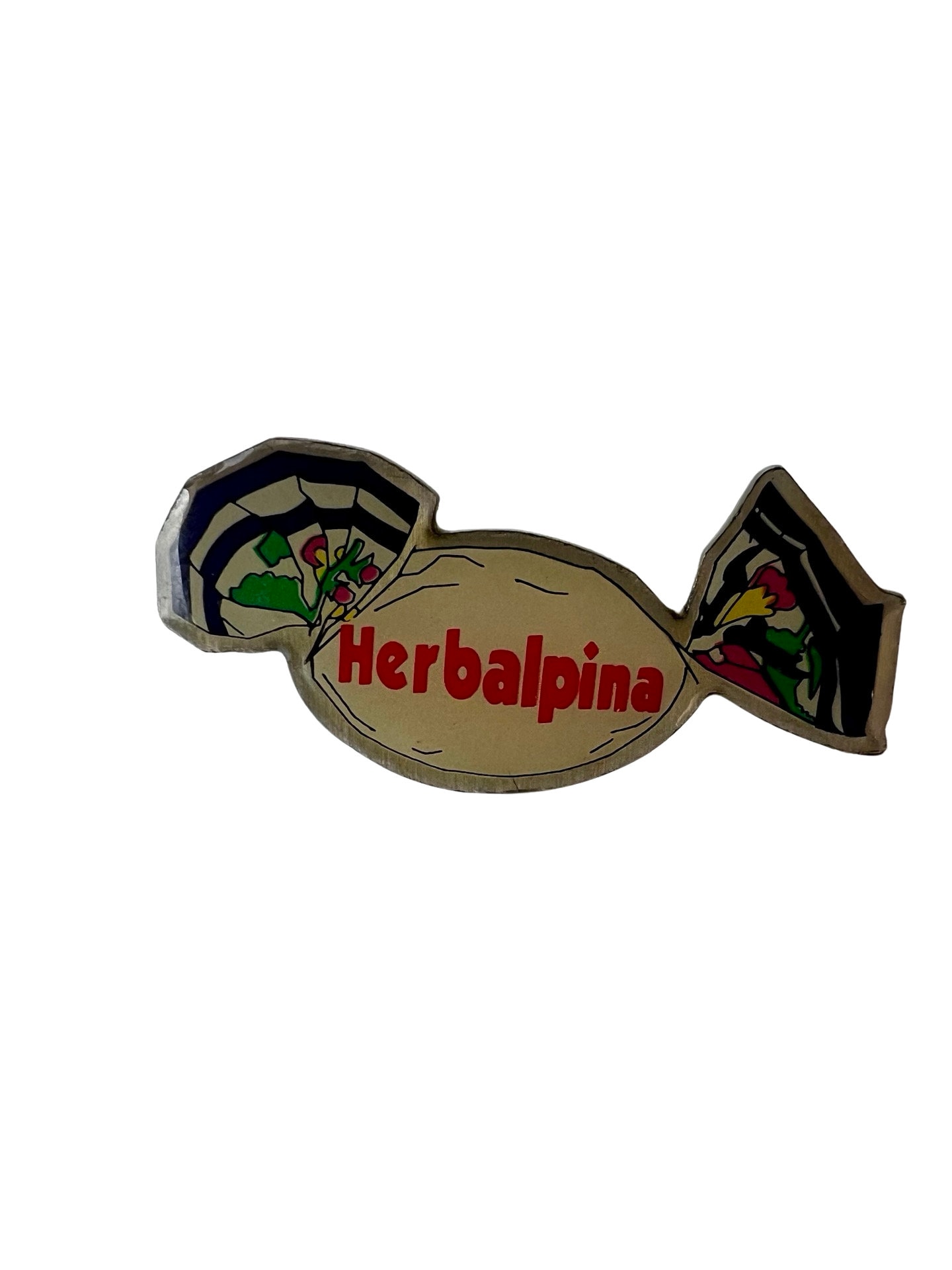 Vintage Herbalpina Anstecknadel Schweizer Süßigkeiten Abzeichen, Krawattennadel Vintage Herbalpina Anstecknadel Schweizer Süßigkeiten Abzeichen, Krawattennadel von PinsAndSins