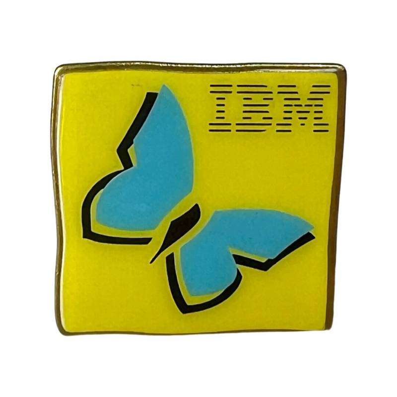 Vintage Ibm Butterfly Pin Computer Aesthetic Gift For Programmer Techie 80S 90S Retro Technology von PinsAndSins