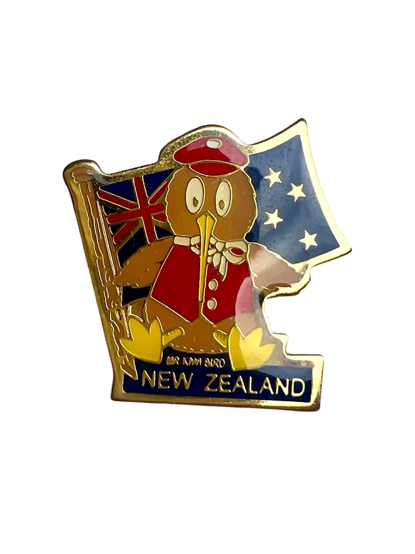 Vintage Kiwi Vogel Pin Neuseeland Flagge Anstecknadel von PinsAndSins