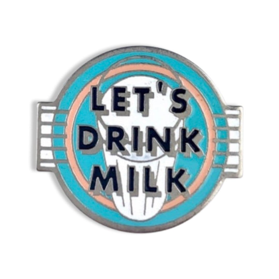 Vintage "Let's Drink Milk' Emaille Pin Milchbauern Geschenk von PinsAndSins