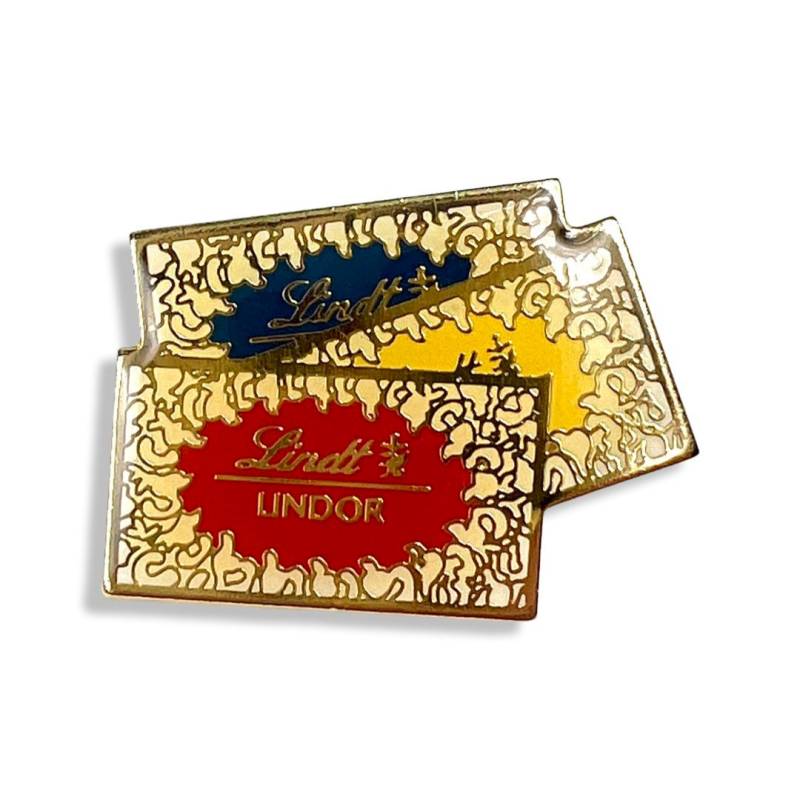 Vintage Lindt Lindor Schokoladentafel Anstecknadel Schweizer Schokoladenabzeichen von PinsAndSins