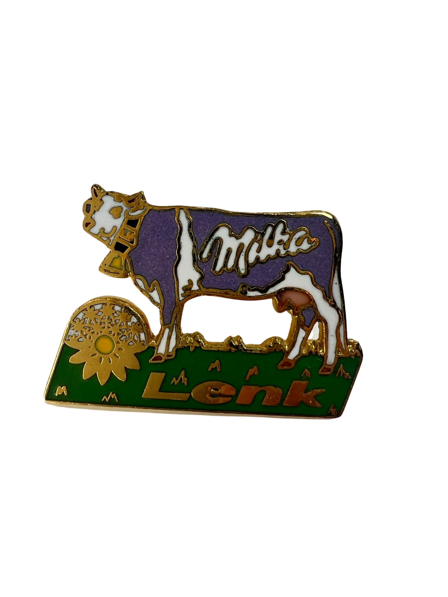 Vintage Milka Schokolade Kuh Emaille Pin - Schweizer Sammler von PinsAndSins