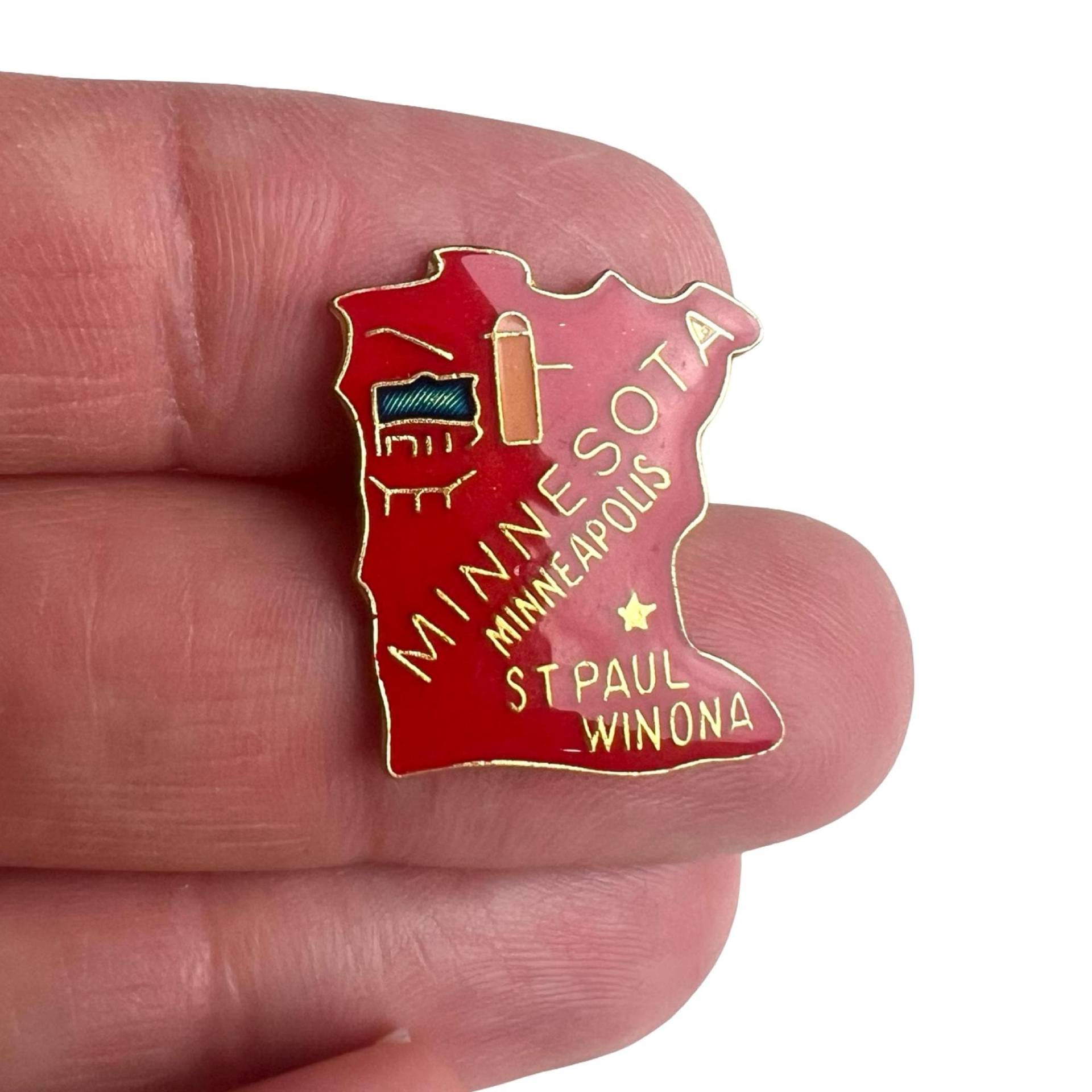 Vintage Minnesota Zustand Pin, St. Paul - Minneapolis Winona Hut Pin Abzeichen von PinsAndSins