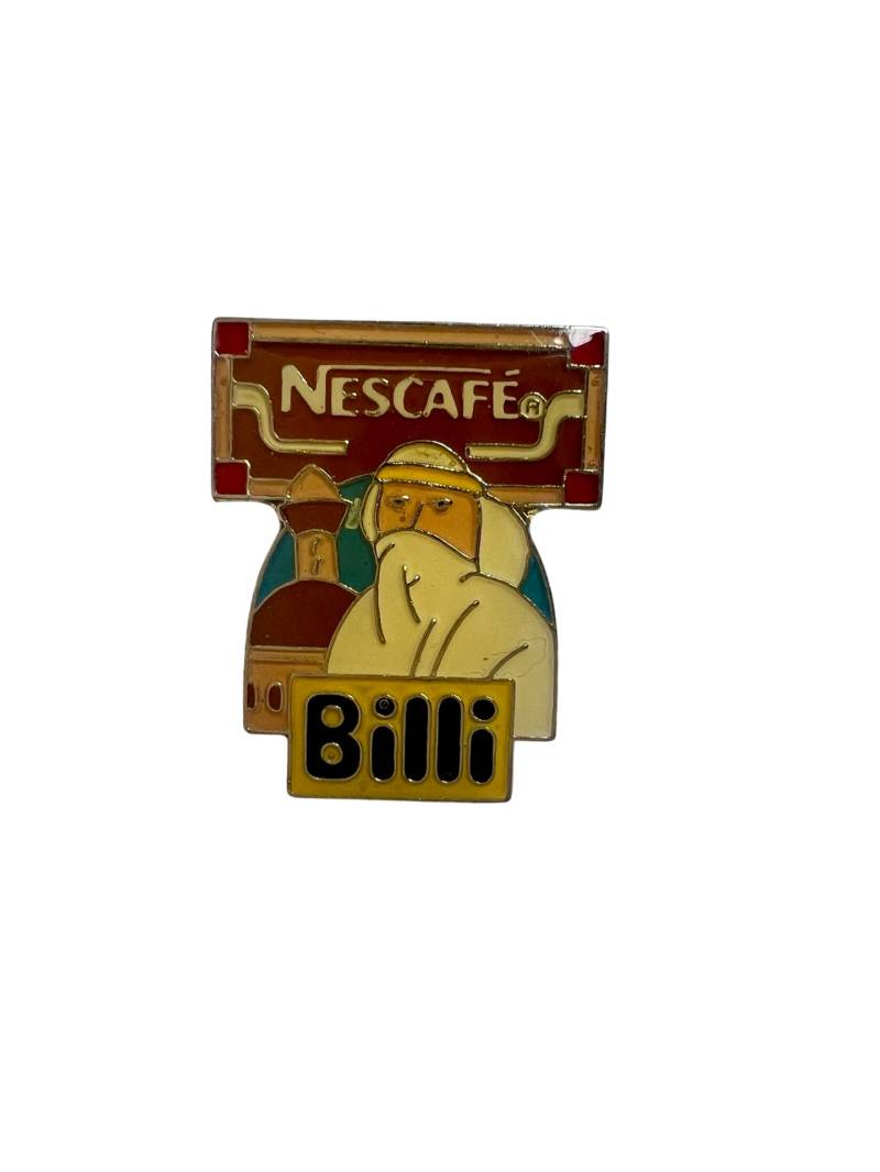 Vintage Nescafe "Billi' Kaffee Anstecknadel Hut Anstecknadel von PinsAndSins