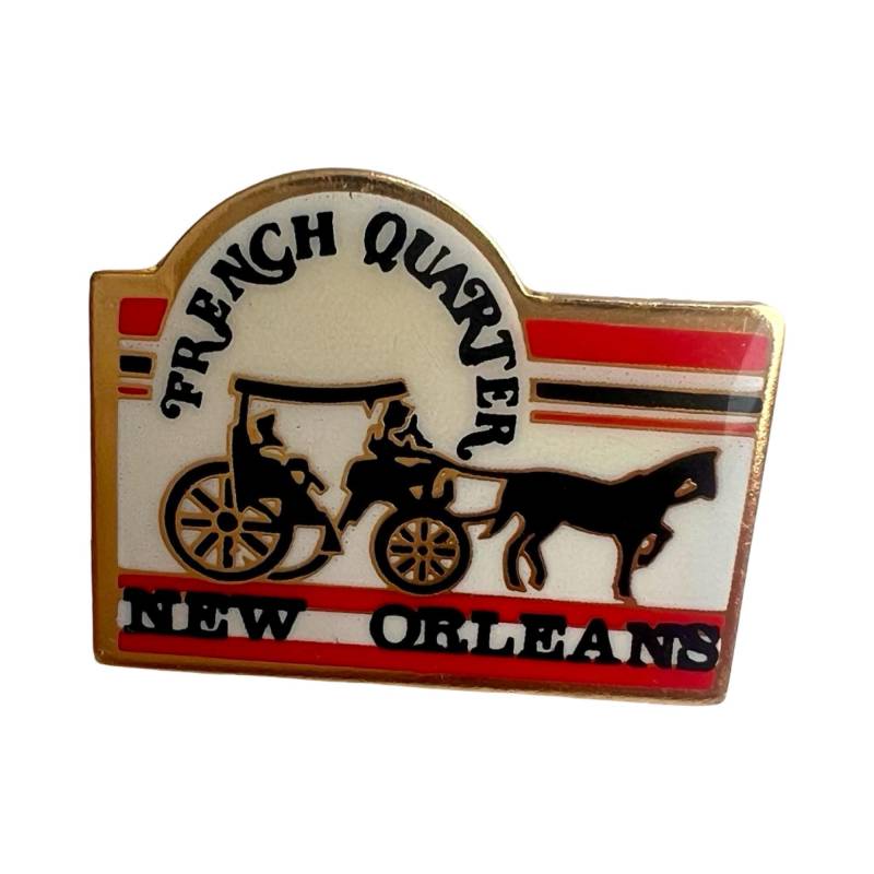 Vintage New Orleans French Quarter Anstecknadel, Zug Tram Abzeichen, Pinback, Abzeichen von PinsAndSins