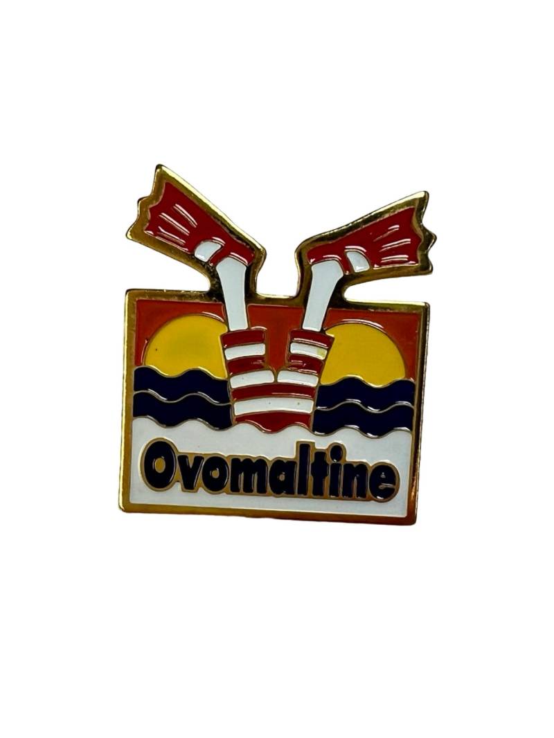 Vintage Ovomaltine Emaille Pin - Schweiz Lebensmittel Sammlerstück von PinsAndSins