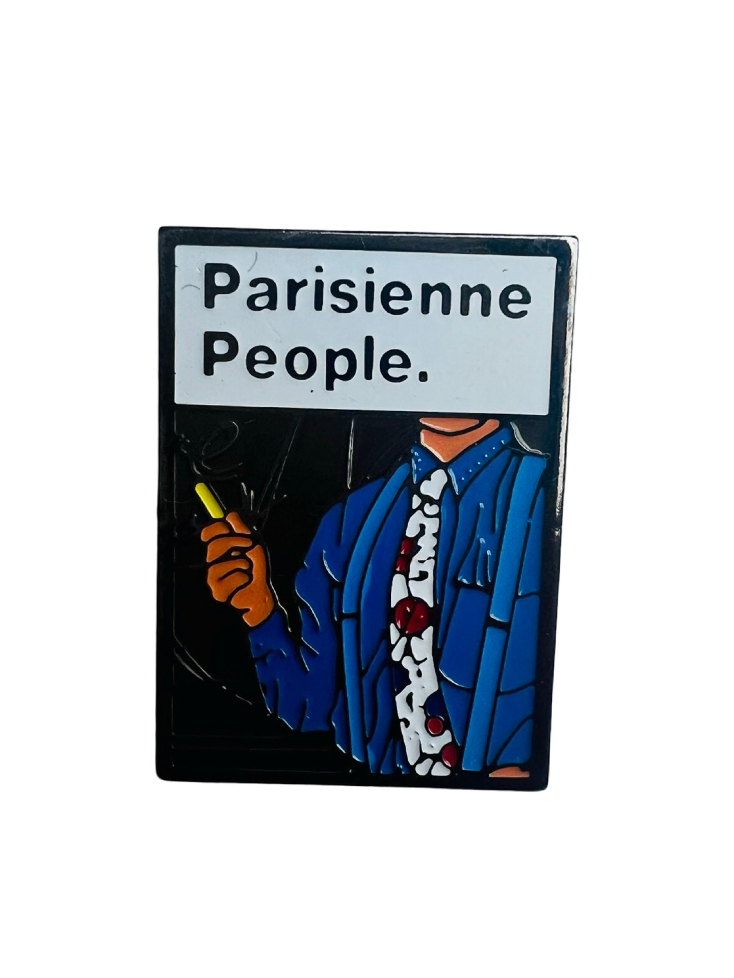 Vintage Parisienne People Tabak Emaille Pin, Geschenk Für French Smoker von PinsAndSins