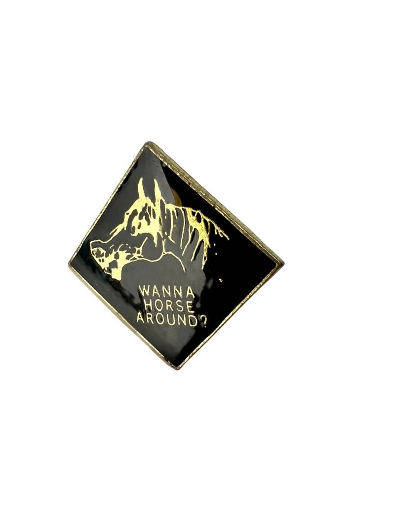 Vintage Pferd Emaille Pin Witzige Anstecknadel von PinsAndSins