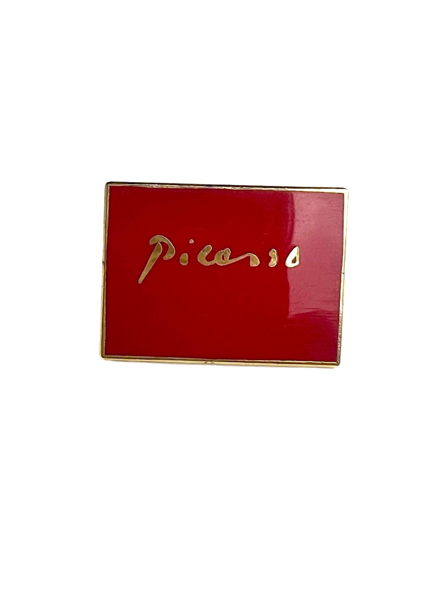 Vintage Picasso Emaille Pin Roter Pin von PinsAndSins