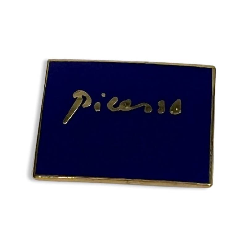 Vintage Picasso Signature Pin Blaues Kunst Revers Abzeichen von PinsAndSins