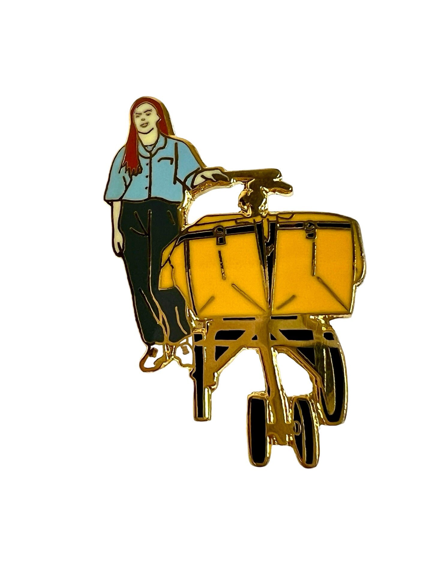 Vintage Postangestellter Mit Pin, Kleines Geschenk Für Postie, Emaille Pins von PinsAndSins
