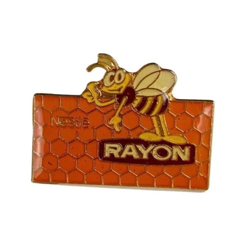 Vintage Rayon Honig Pin Miniatur Essen Button Honigbiene Abzeichen von PinsAndSins