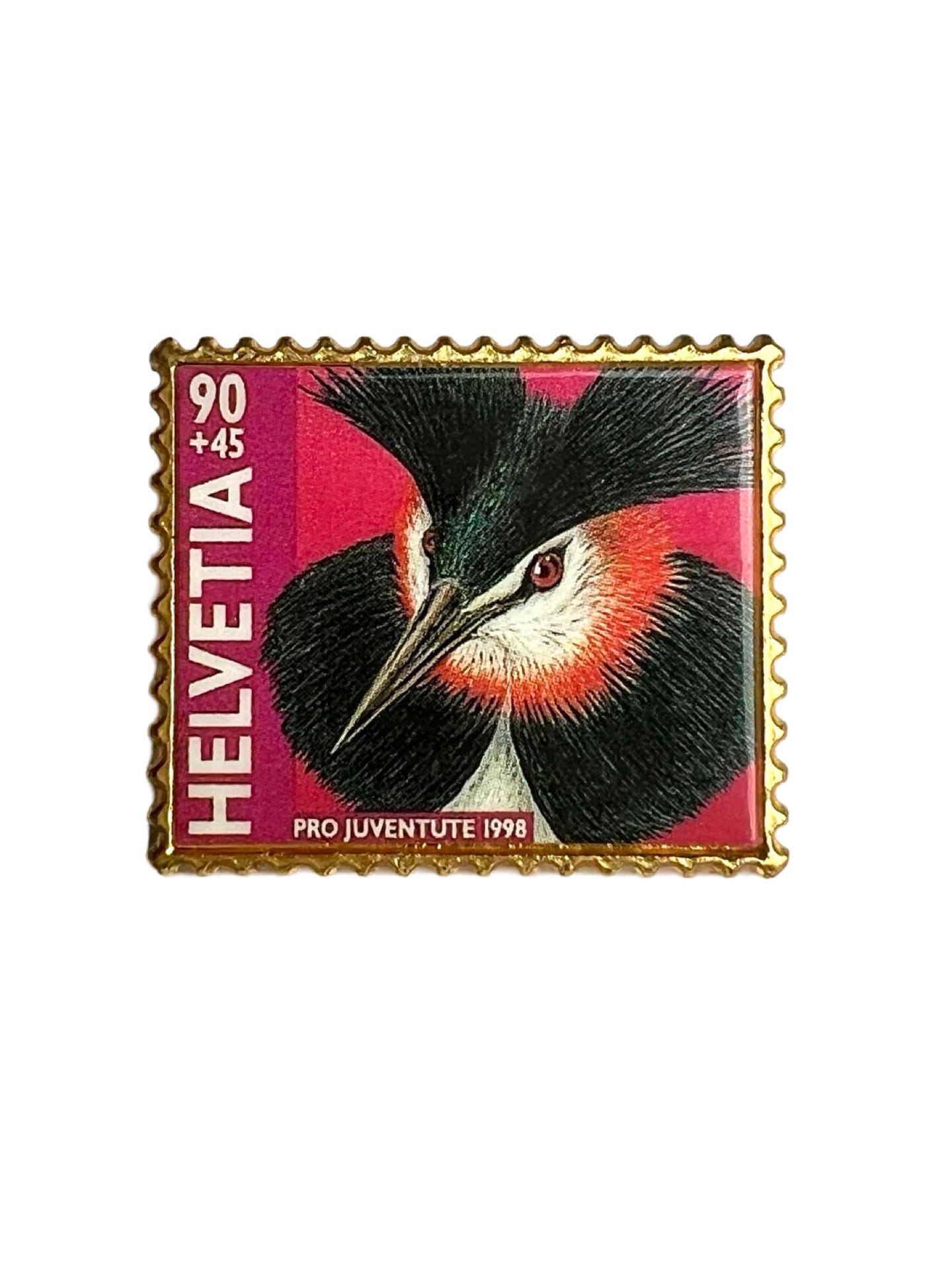 Vintage Schweizer Post Briefmarke Emaille Pin Vogel Sammler Geschenk von PinsAndSins