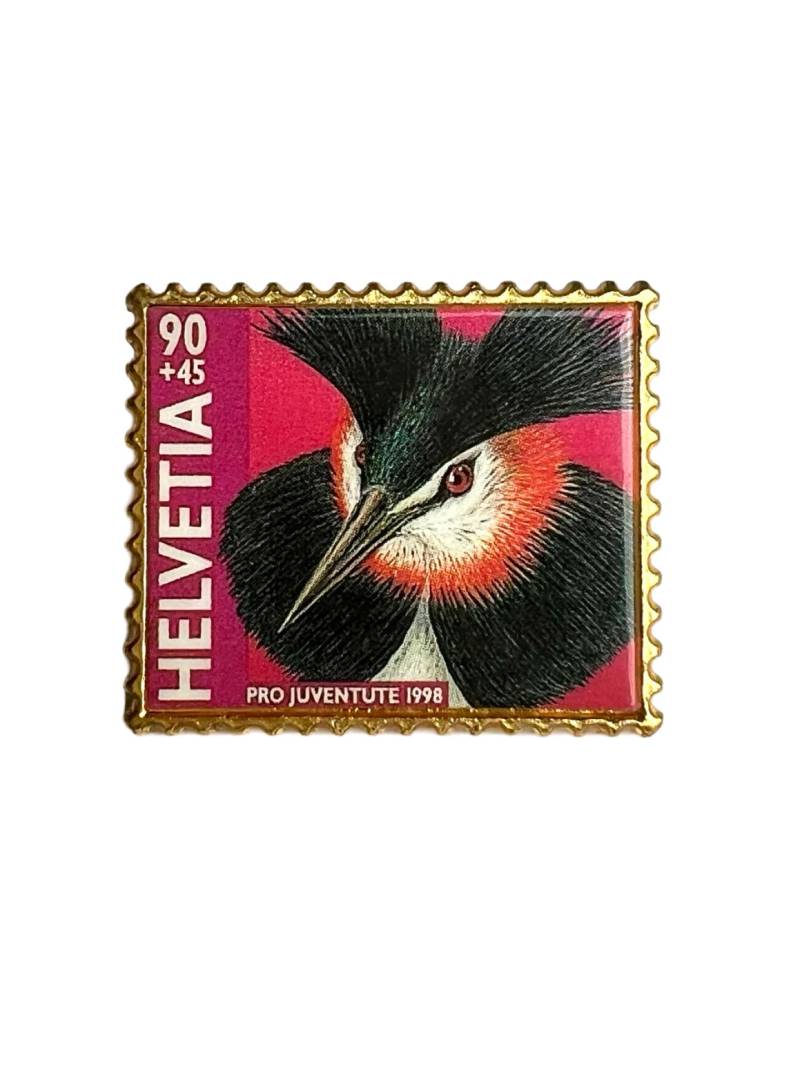 Vintage Schweizer Post Briefmarke Emaille Pin Vogel Sammler Geschenk Vintage Schweizer Post Briefmarke Emaille Pin Vogel Sammler Geschenk von PinsAndSins