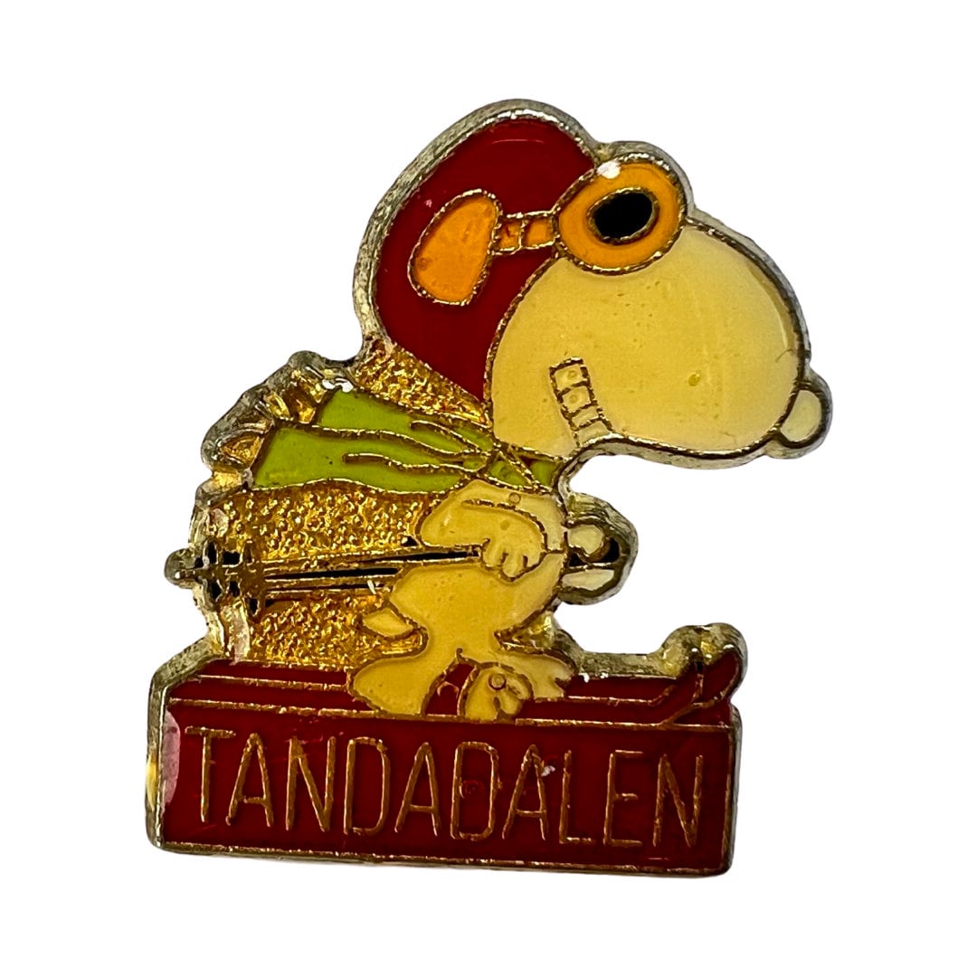 Vintage Snoopy Ski Pin Tandadalen Sälen Region, Schweden von PinsAndSins