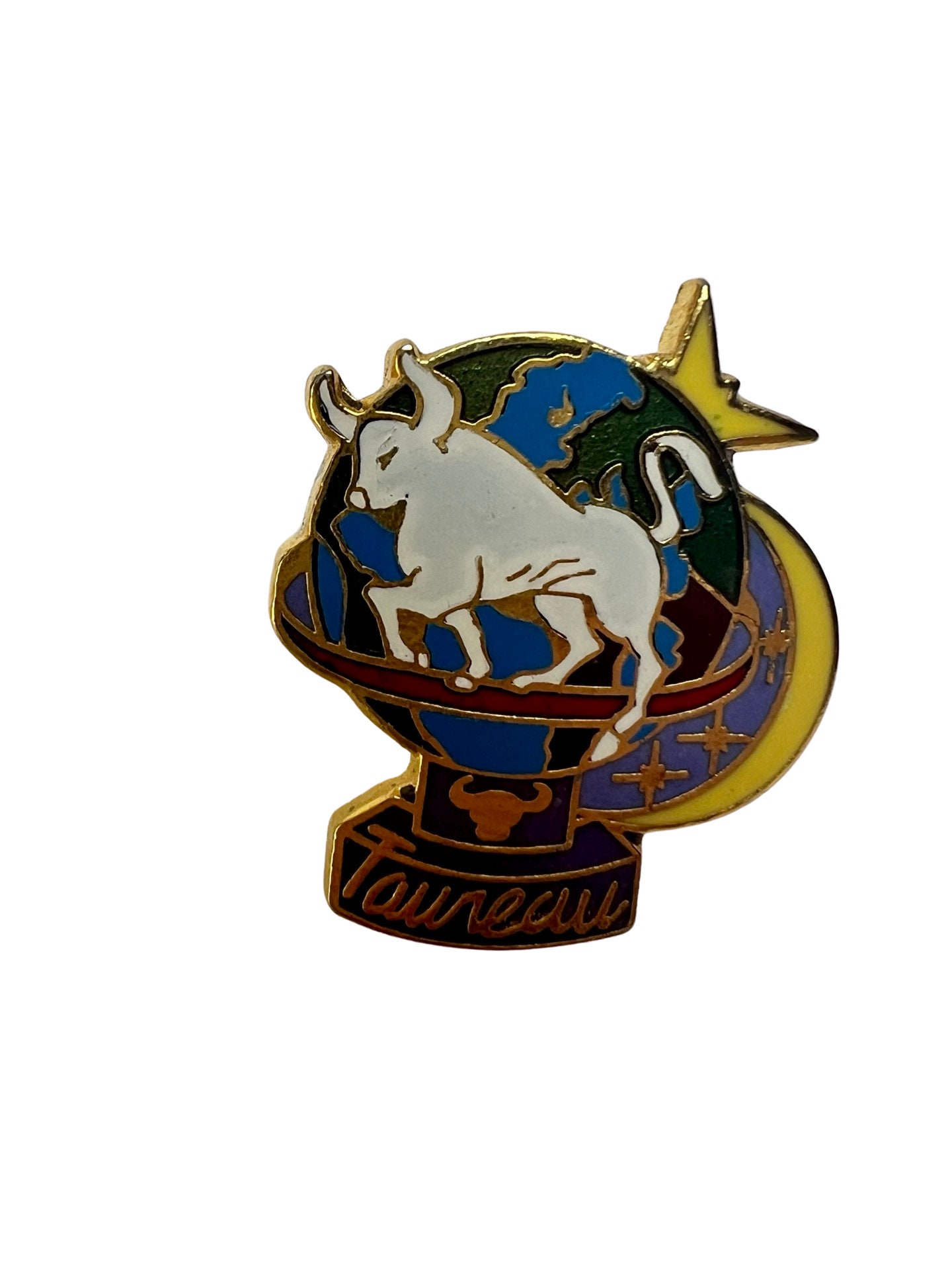 Vintage Sternzeichen Stier Pin Astrologie Badge von PinsAndSins