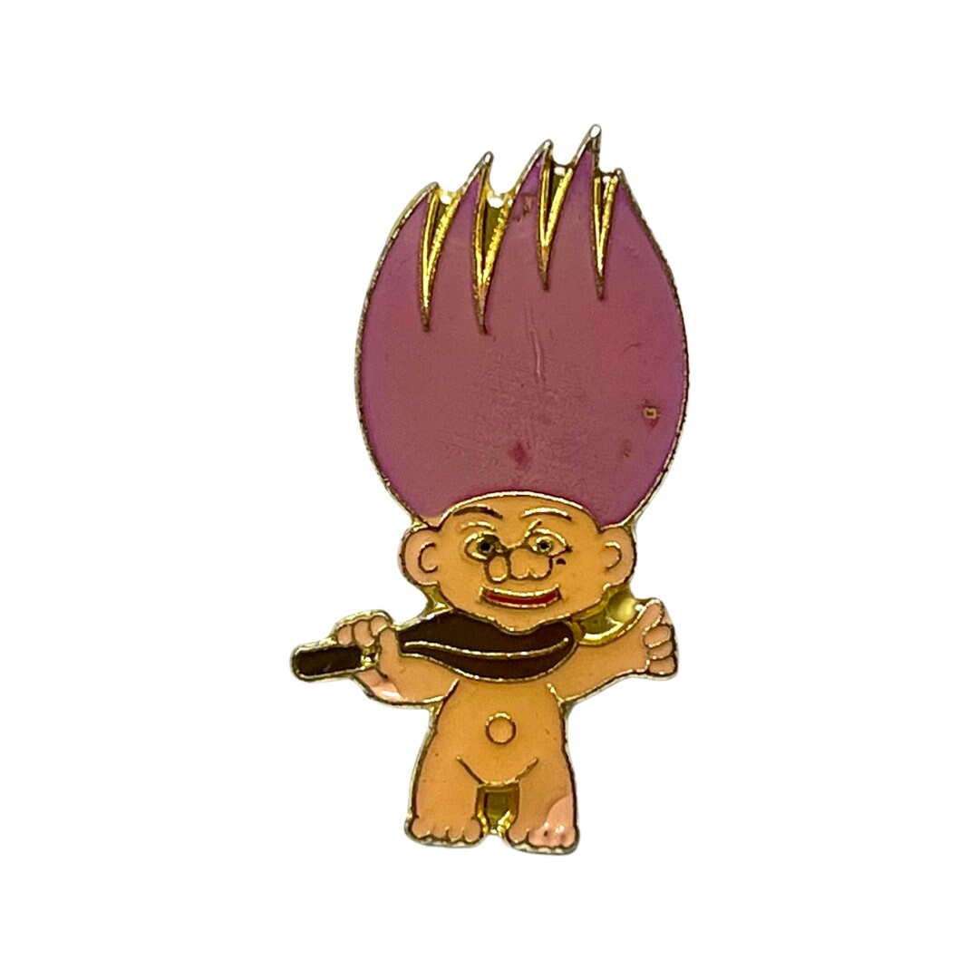 Vintage Troll Anstecker Mit Rosa Haaren - 90S Y2K Nostalgie von PinsAndSins