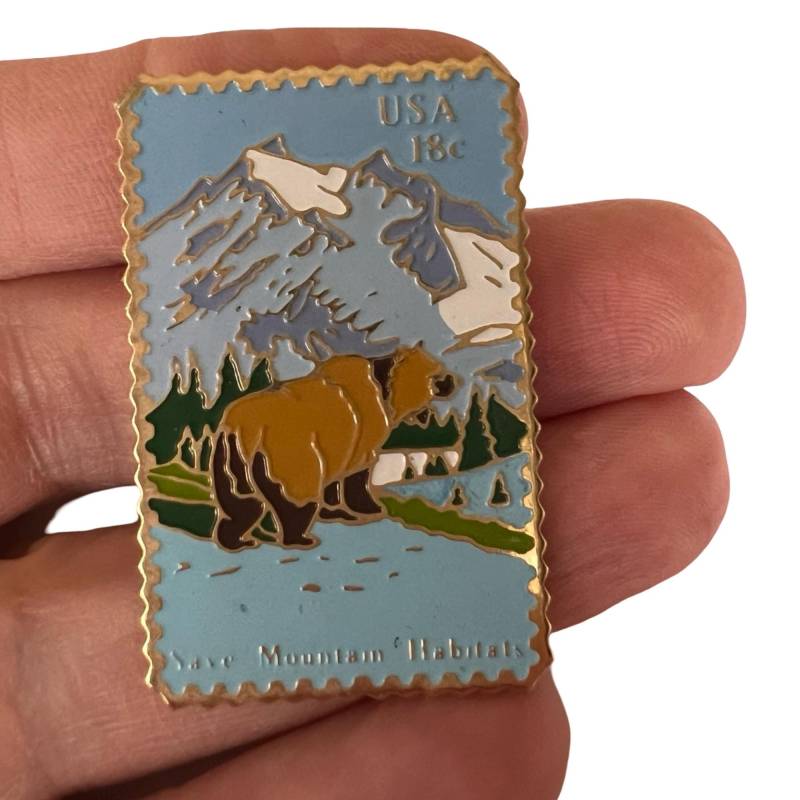 Vintage Usps 18 Cent Briefmarke Anstecknadel, Us Post Anstecker von PinsAndSins