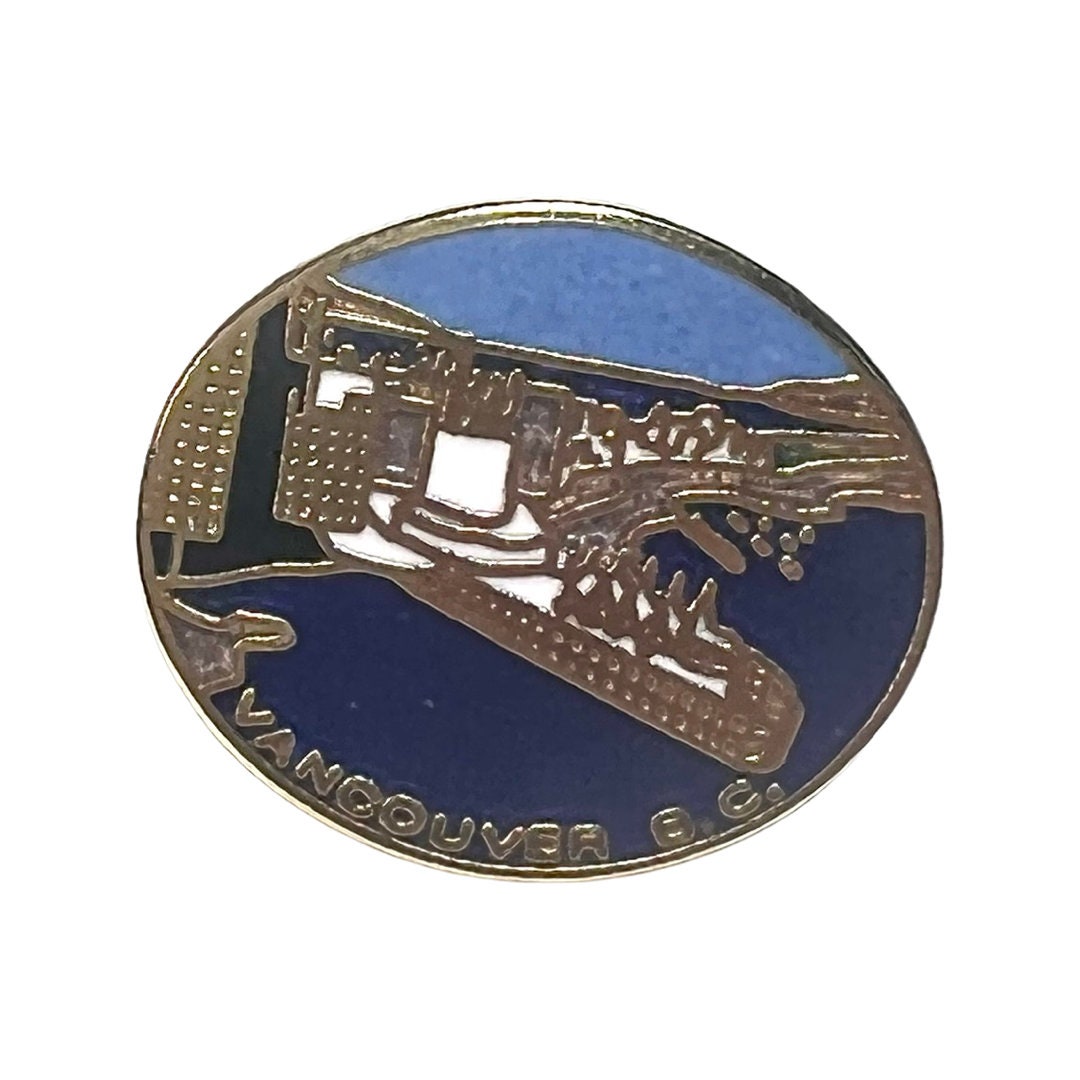 Vintage Vancouver B.c. Pin Kanada Urlaub Souvenir Pinback Button Abzeichen Für Jacke Tasche Hut von PinsAndSins