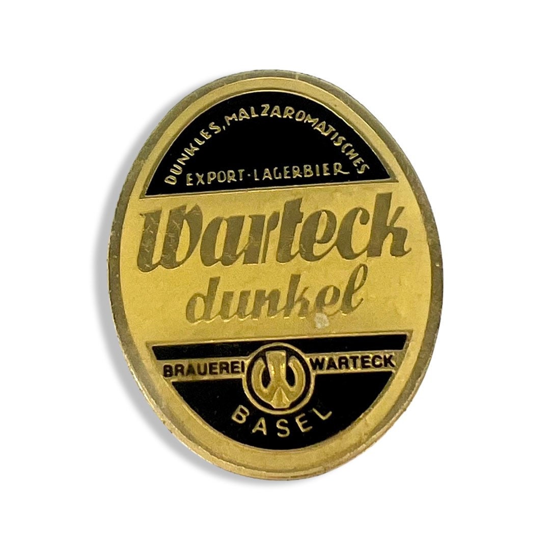 Vintage Warteck Dunkel Bier Anstecker Schweizer Emaille Abzeichen von PinsAndSins