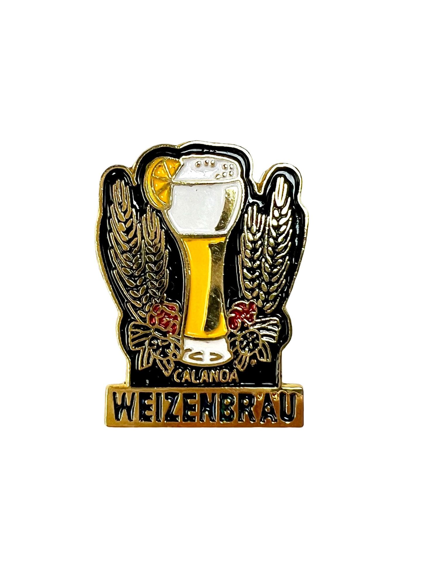 Vintage Weizenbrau Calanda Bier Emaille Pin Schweizer Abzeichen von PinsAndSins