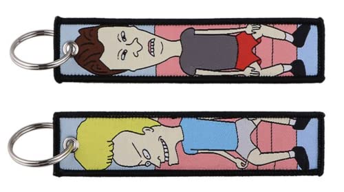 Pinstant Beavis and Butt-Head Butthead Comedy Animated TV Show Cartoon Keychain Keychain Fob Ring, Rot/Ausflug, einfarbig (Getaway Solids), 5.1 x 1.2 inches von Pinstant