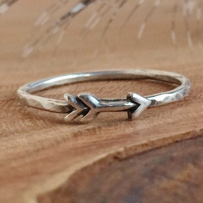 Zierlicher Pfeil Ring - Sterling Silber Ringe Boho Schmuck Set von Pintody