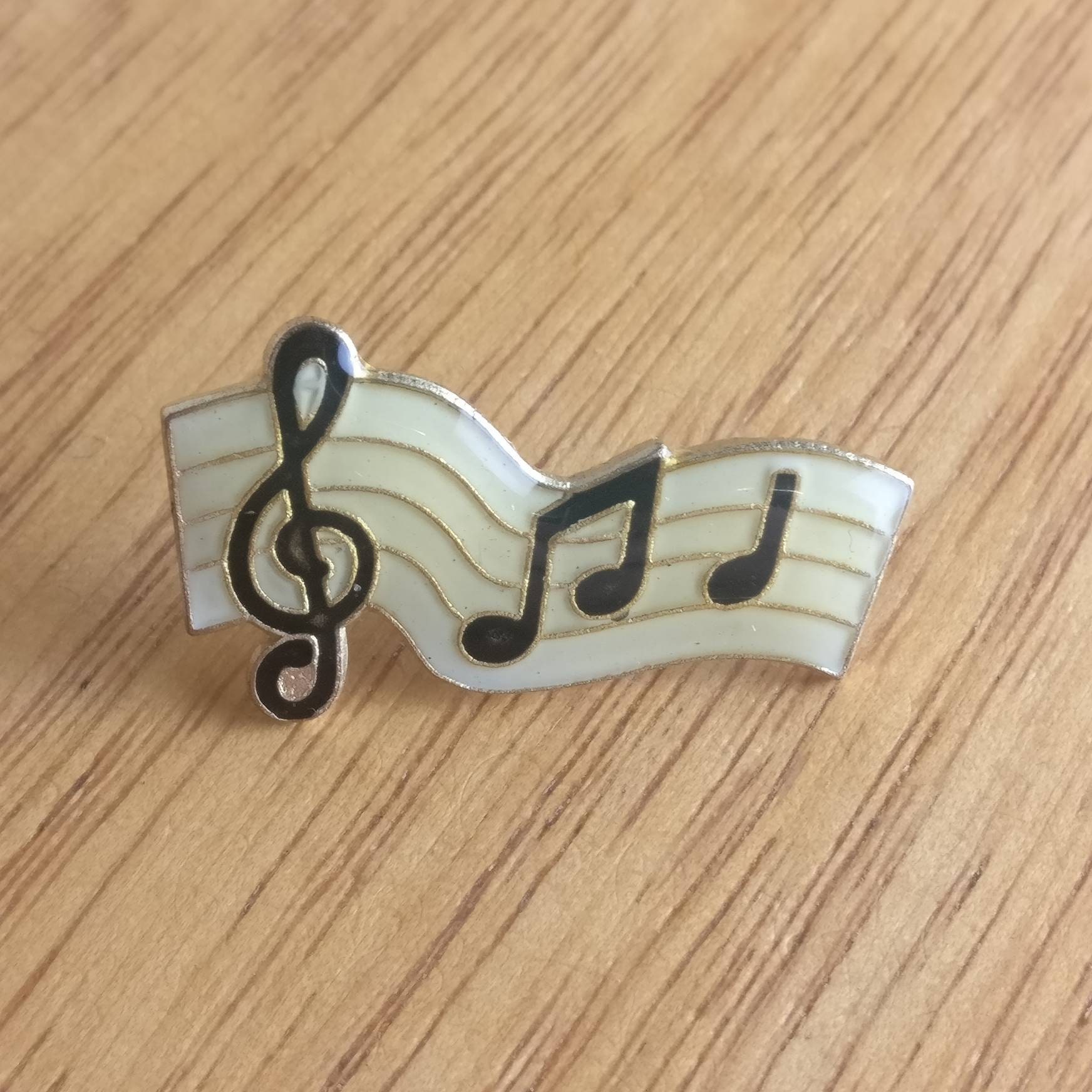 Vintage Musiknoten Emaille Pin Abzeichen von PintopiaPintopia